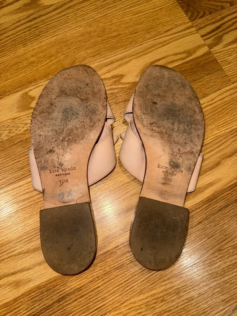 kate spade‎ Blush Leather Crossover Slide Sandals 10 M